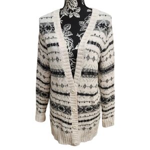 Bass Cream and Black Striped Cardigan